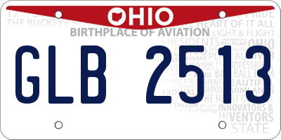 OH license plate GLB2513
