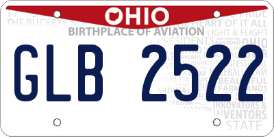 OH license plate GLB2522