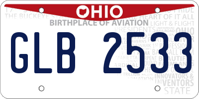 OH license plate GLB2533