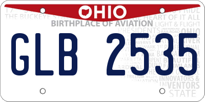 OH license plate GLB2535