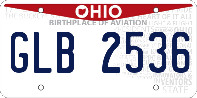 OH license plate GLB2536