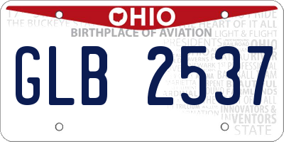 OH license plate GLB2537