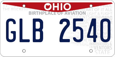 OH license plate GLB2540