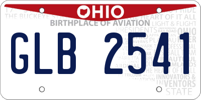 OH license plate GLB2541