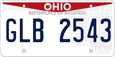 OH license plate GLB2543
