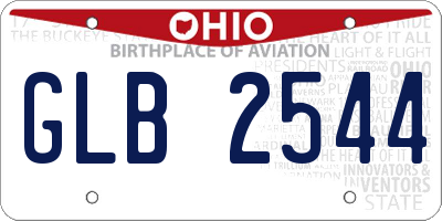 OH license plate GLB2544