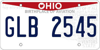 OH license plate GLB2545