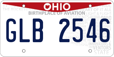OH license plate GLB2546