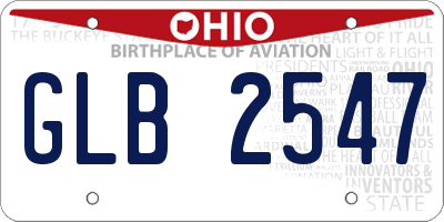 OH license plate GLB2547