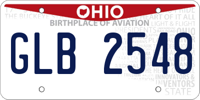 OH license plate GLB2548