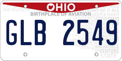 OH license plate GLB2549