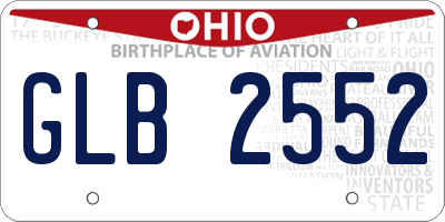 OH license plate GLB2552