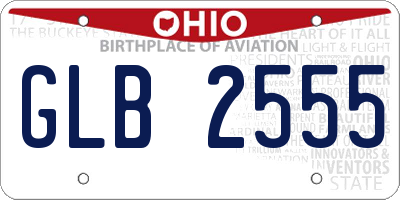 OH license plate GLB2555