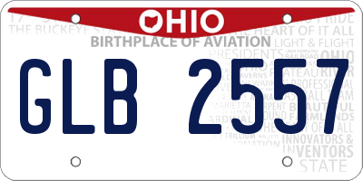 OH license plate GLB2557