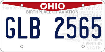 OH license plate GLB2565