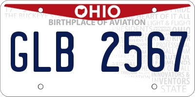 OH license plate GLB2567