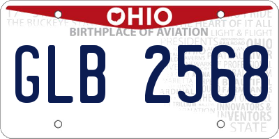 OH license plate GLB2568