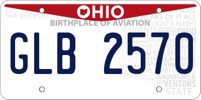 OH license plate GLB2570