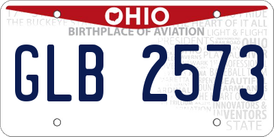 OH license plate GLB2573