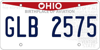 OH license plate GLB2575