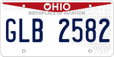 OH license plate GLB2582