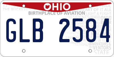 OH license plate GLB2584