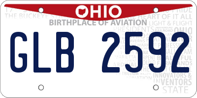 OH license plate GLB2592