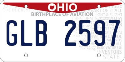 OH license plate GLB2597