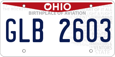 OH license plate GLB2603