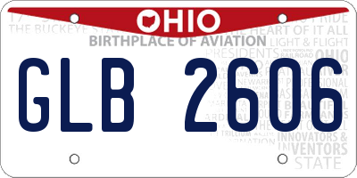 OH license plate GLB2606