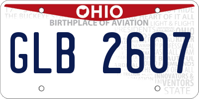 OH license plate GLB2607