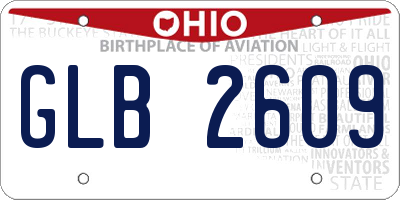 OH license plate GLB2609