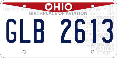 OH license plate GLB2613