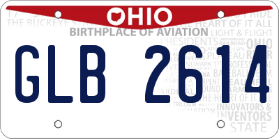 OH license plate GLB2614