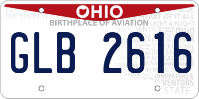 OH license plate GLB2616