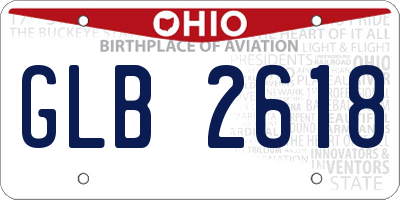 OH license plate GLB2618