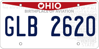 OH license plate GLB2620