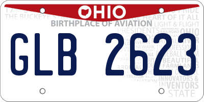 OH license plate GLB2623