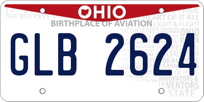 OH license plate GLB2624