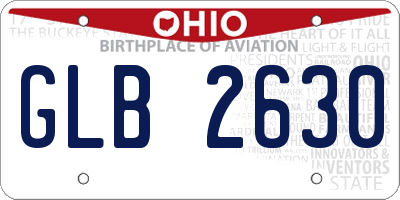 OH license plate GLB2630