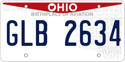 OH license plate GLB2634