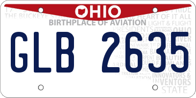 OH license plate GLB2635