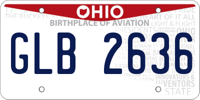 OH license plate GLB2636