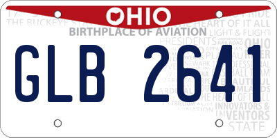 OH license plate GLB2641