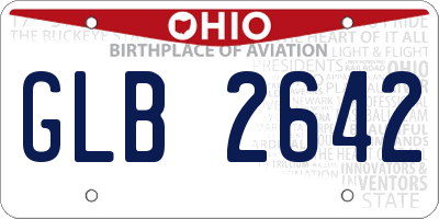 OH license plate GLB2642