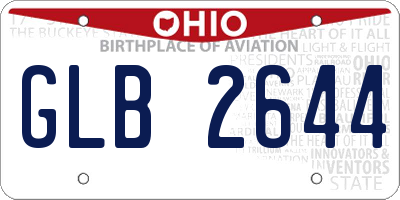 OH license plate GLB2644
