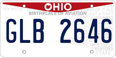 OH license plate GLB2646