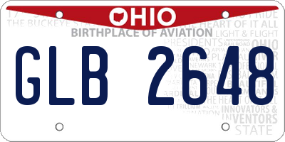 OH license plate GLB2648