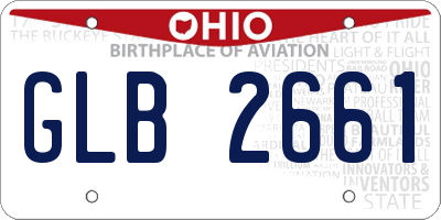 OH license plate GLB2661
