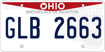 OH license plate GLB2663
